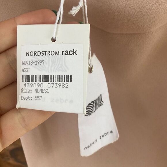 Naked Zebra Cross Neck Chiffon Mini Shift Dress - Picture 10 of 10